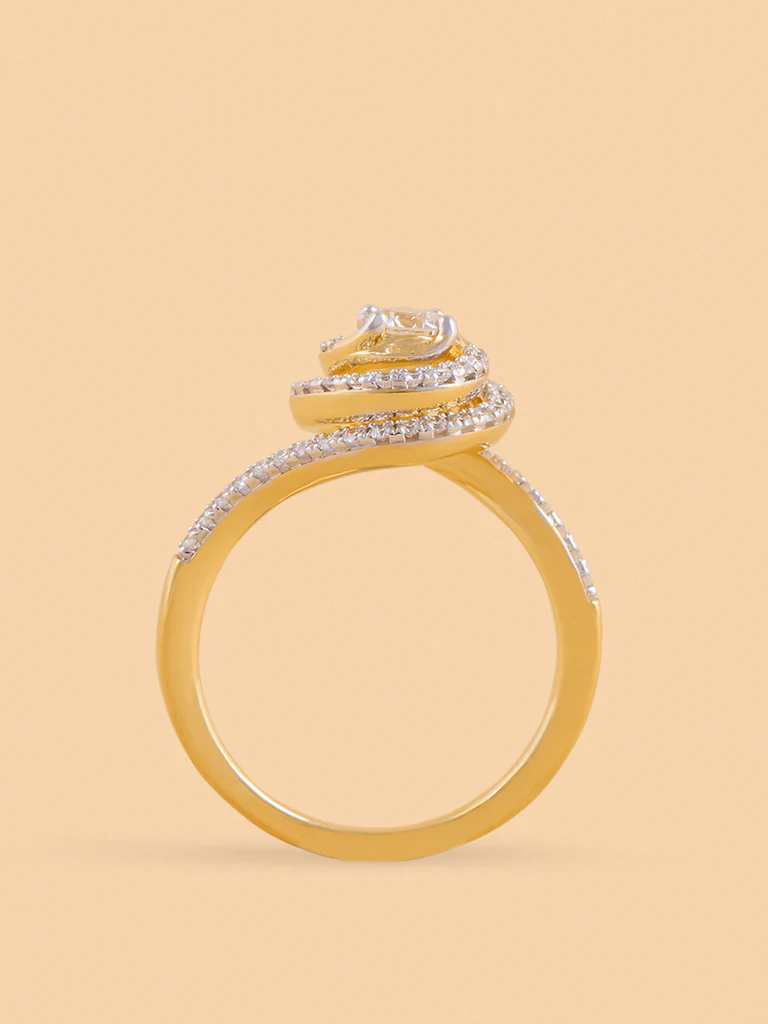 Spiral Swirl Solitaire Lab Diamond Ring - Image 3