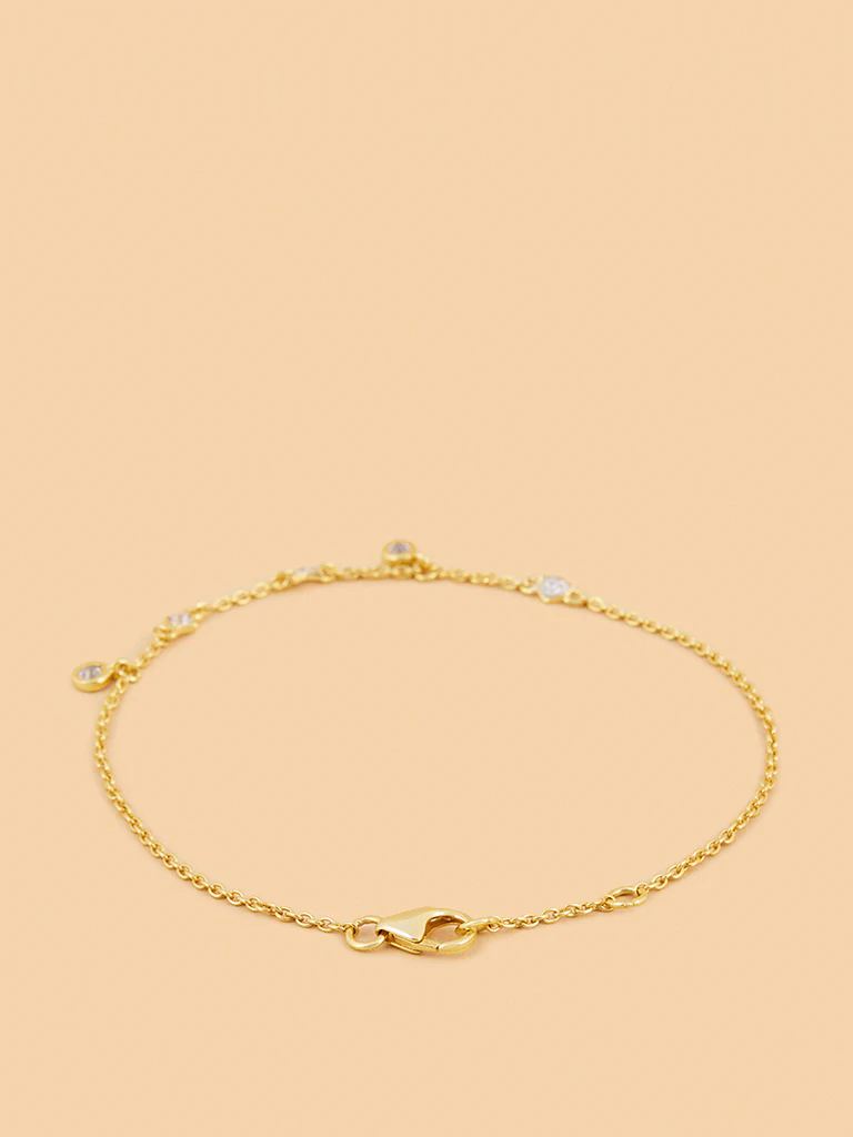 Star and Heart Lab Diamond Chain Bracelet - Image 2