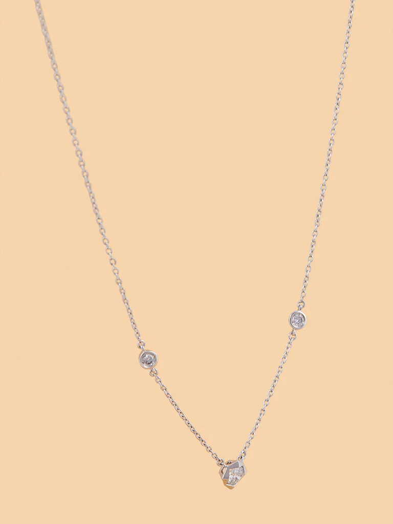 Stellar Triple Lab Diamond Pendant Necklace - Image 2