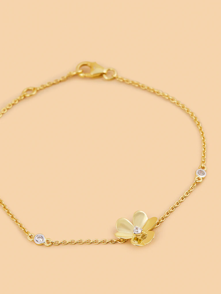 Timeless Floral Lab Diamond Chain Bracelet - Image 3