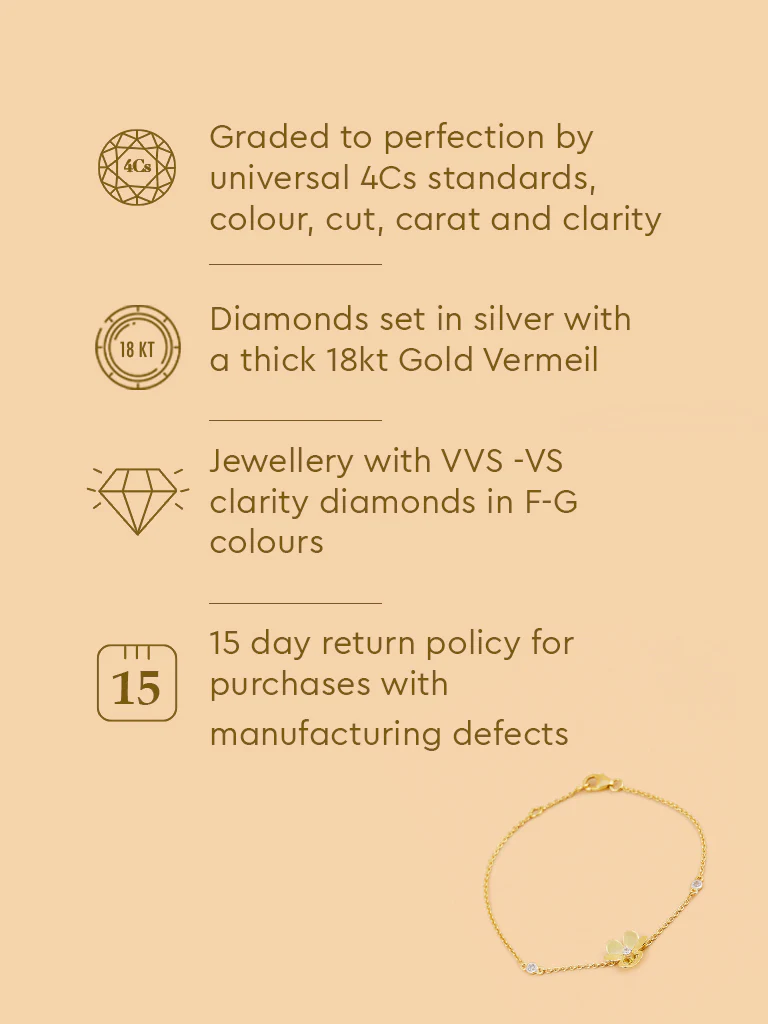 Timeless Floral Lab Diamond Chain Bracelet - Image 5