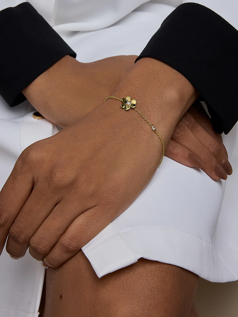 Timeless Floral Lab Diamond Chain Bracelet - Image 6