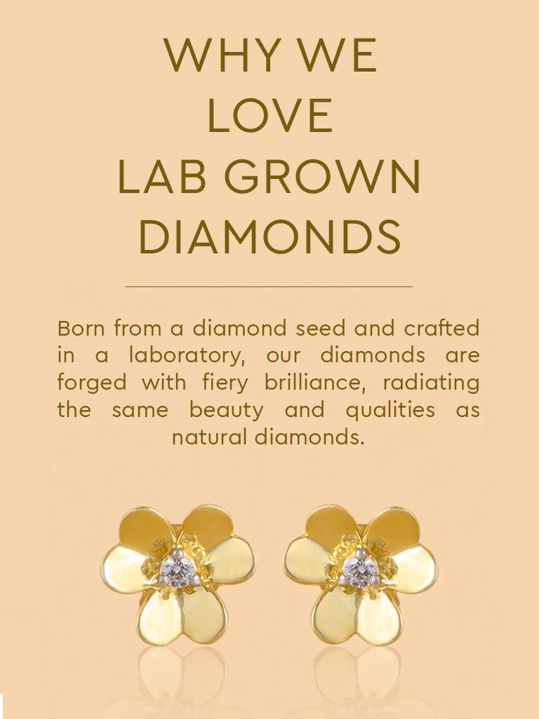 Timeless Floral Stud Lab Diamond Earrings - Image 4