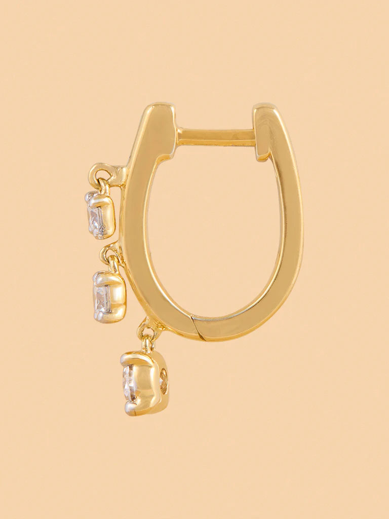Trio Dangling Hoops with Lab Diamonds - Image 3