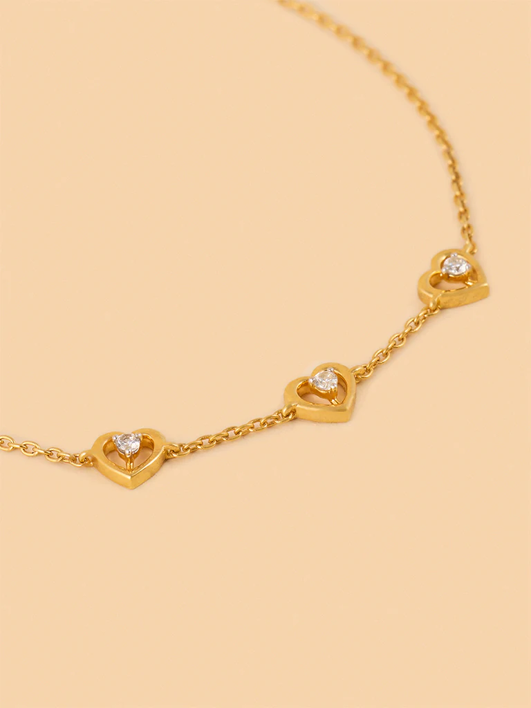 Tripe Lab Diamond Heart Prong Bracelet - Image 3