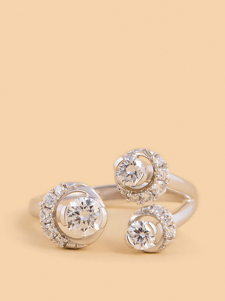Triple Cluster Lab Diamond Ring - Image 2