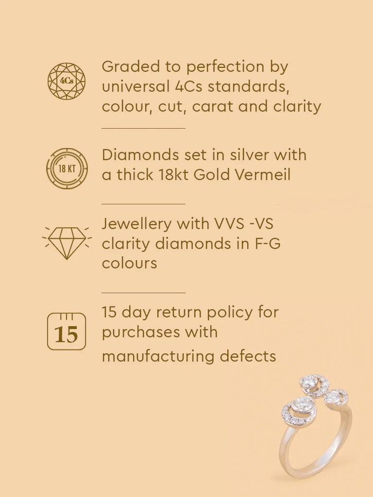 Triple Cluster Lab Diamond Ring - Image 5