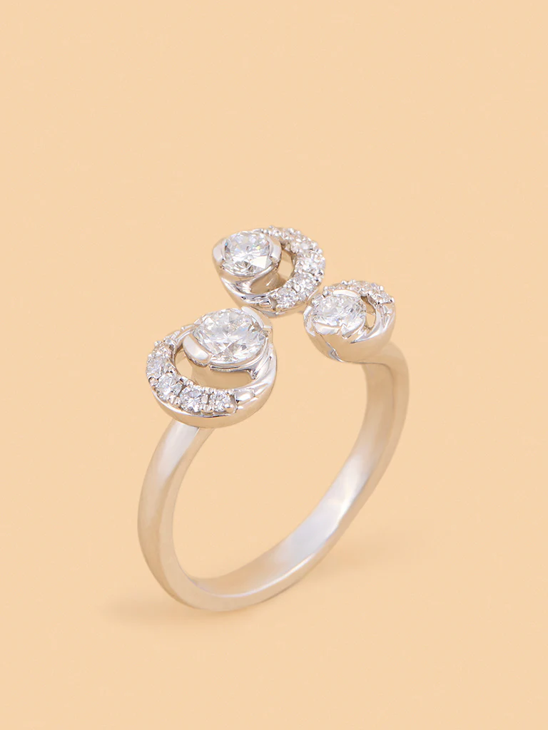 Triple Cluster Lab Diamond Ring