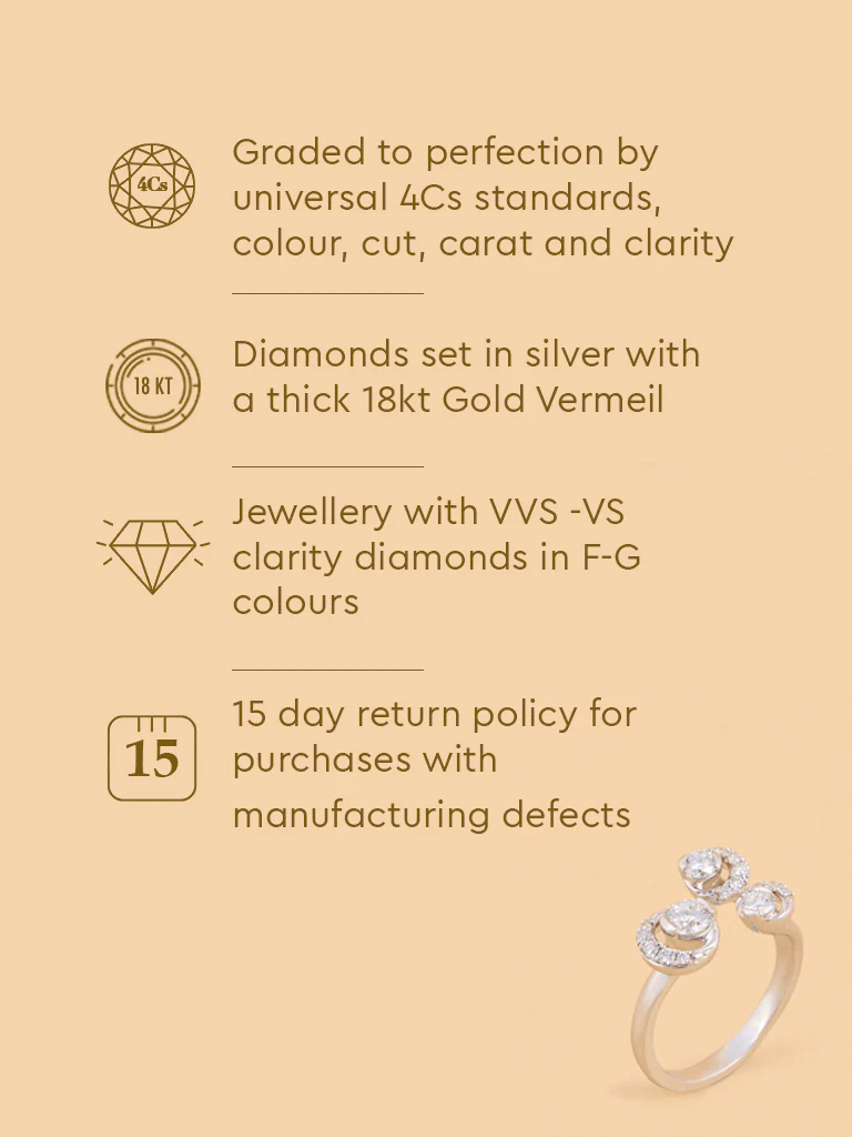 Triple Cluster Lab Diamond Ring - Image 5