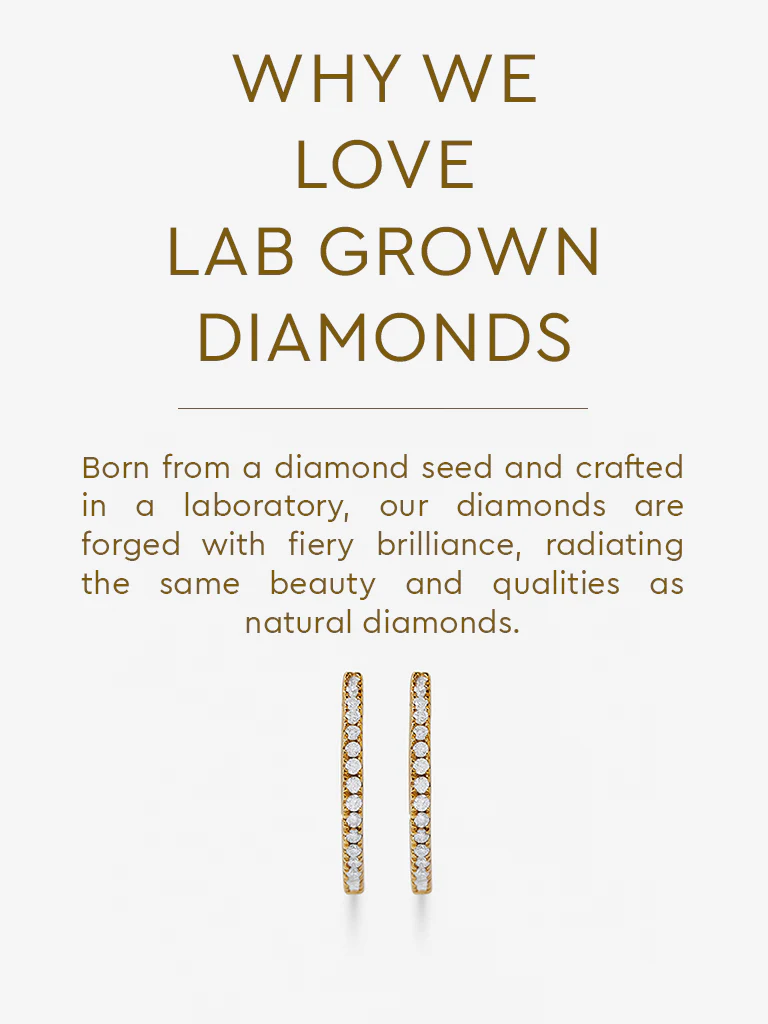White Gold Plated Lab Diamond Studded Hoop Earrings - Image 5