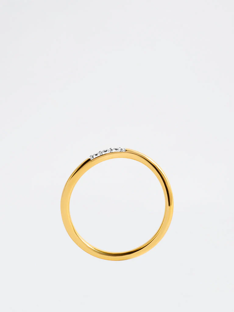 Yellow Lab Diamond 3 Stone Stackable Ring - Image 3