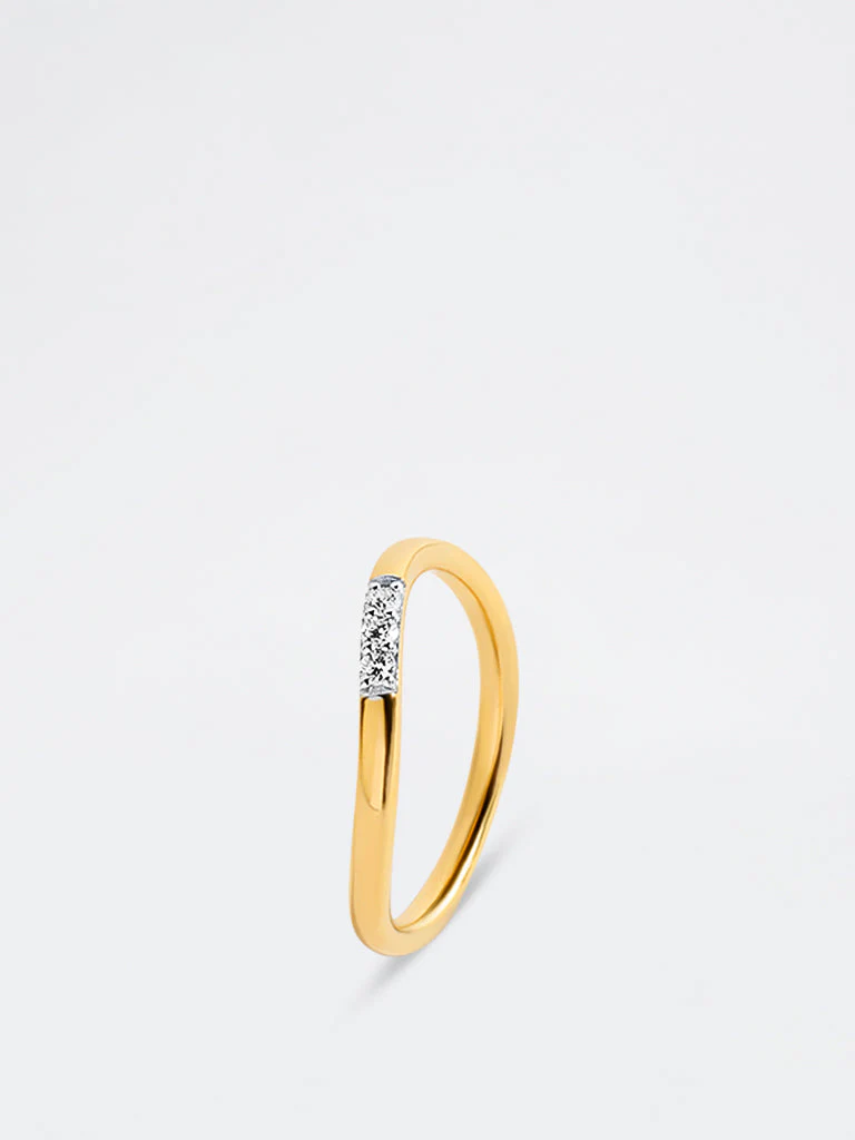 Yellow Lab Diamond 3 Stone Stackable Ring - Image 4