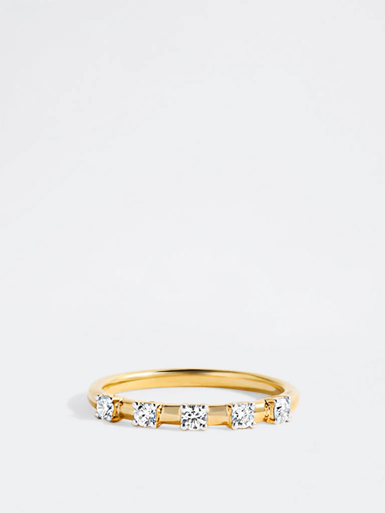 Yellow Lab Diamond 5 Stone Stackable Ring - Image 2