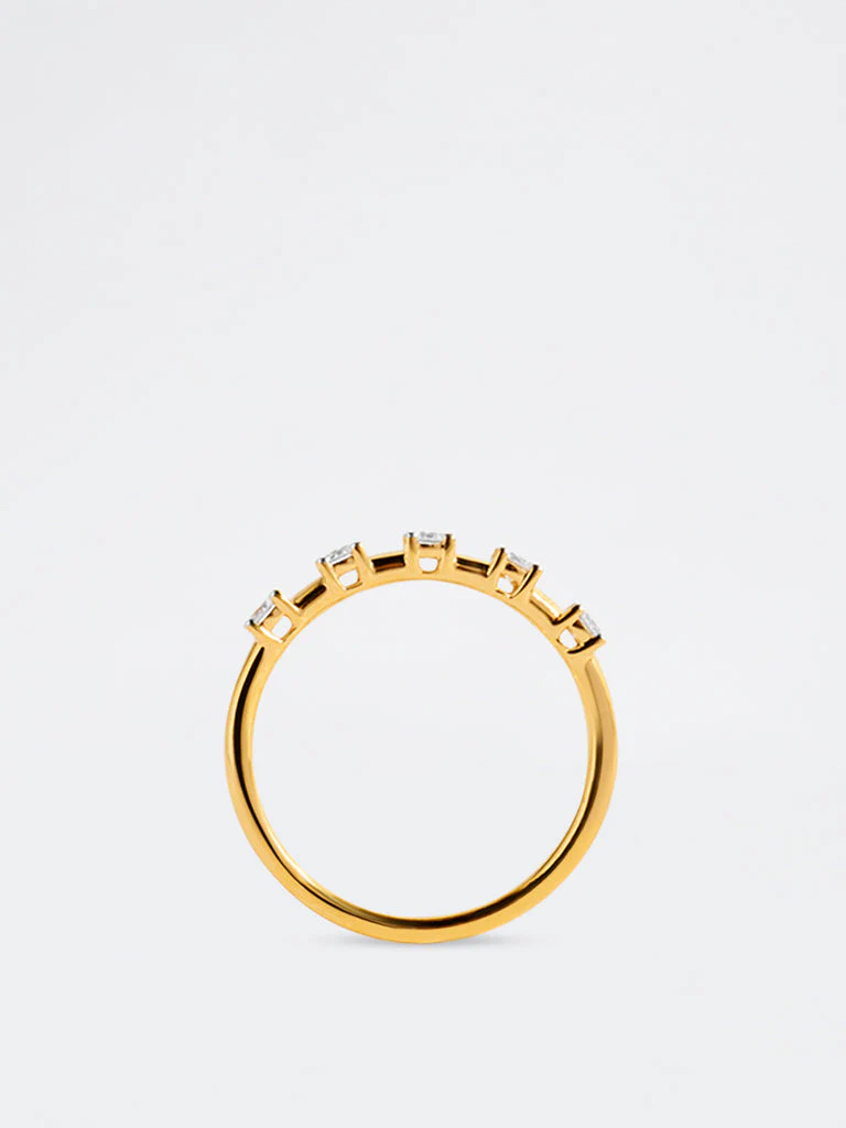 Yellow Lab Diamond 5 Stone Stackable Ring - Image 3