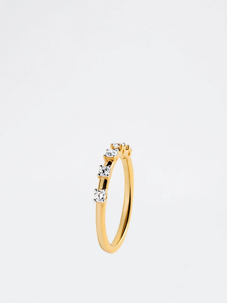 Yellow Lab Diamond 5 Stone Stackable Ring - Image 4