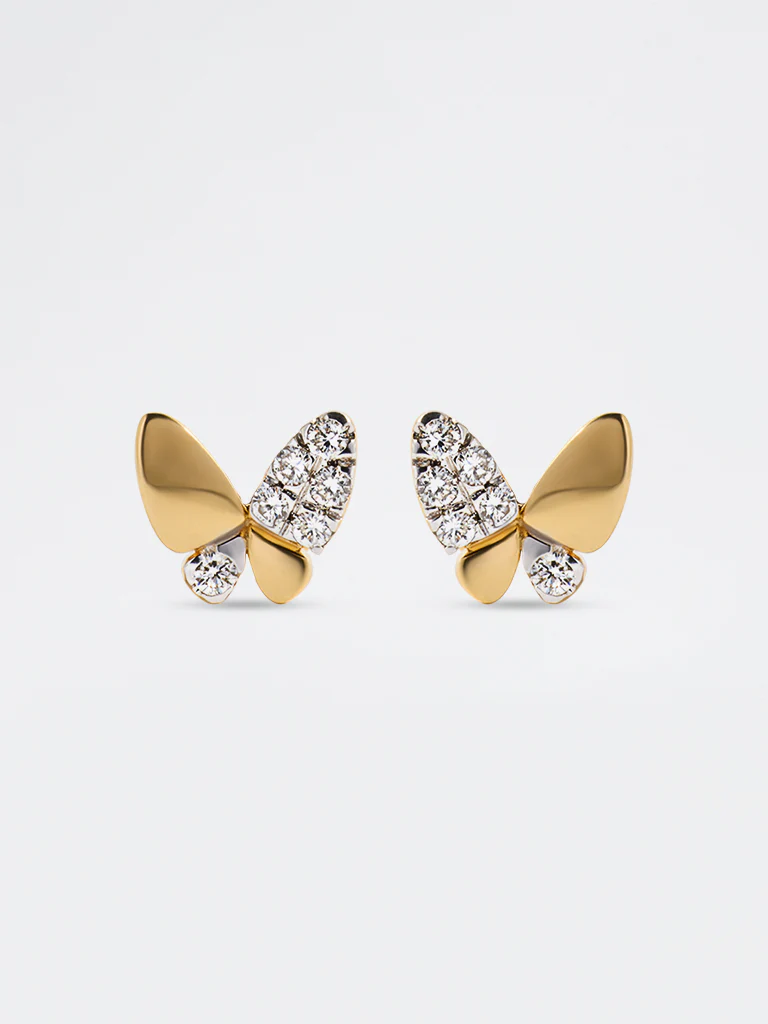 Yellow Lab Diamond Butterfly Earrings - Image 2