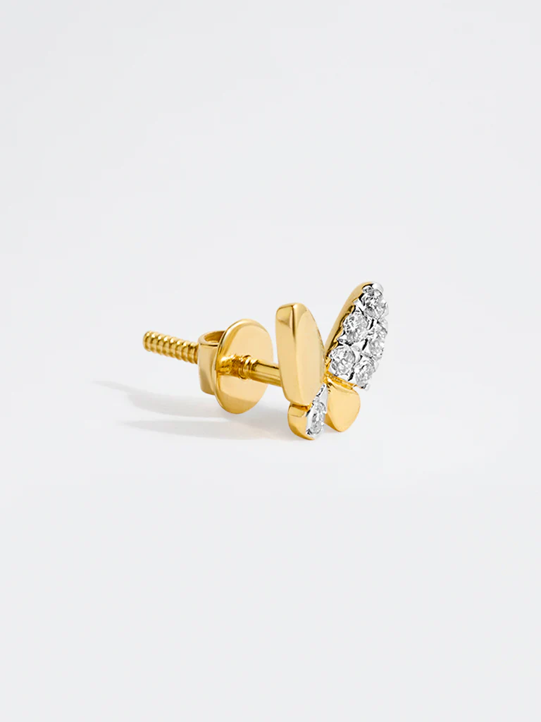 Yellow Lab Diamond Butterfly Earrings - Image 3