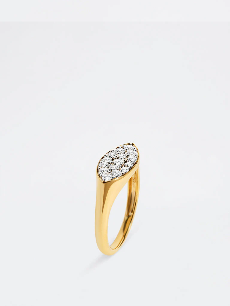Yellow Lab Diamond Cluster Diamond Ring - Image 4
