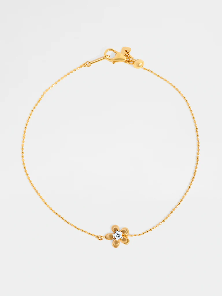 Yellow Lab Diamond Flower Bracelet - Image 2