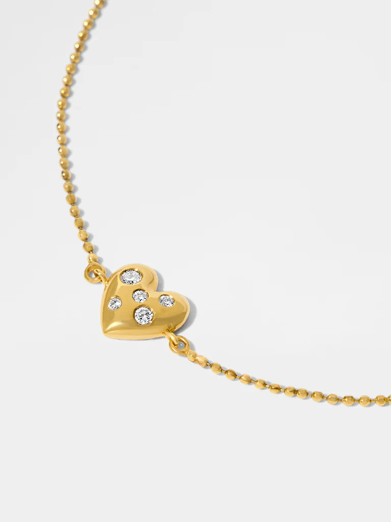 Yellow Lab Diamond Heart Bracelet - Image 2