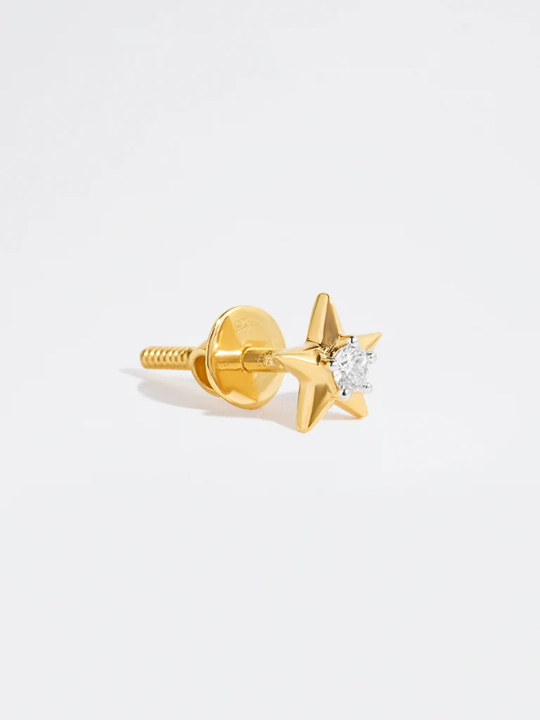 Yellow Lab Diamond Star Earrings - Image 3