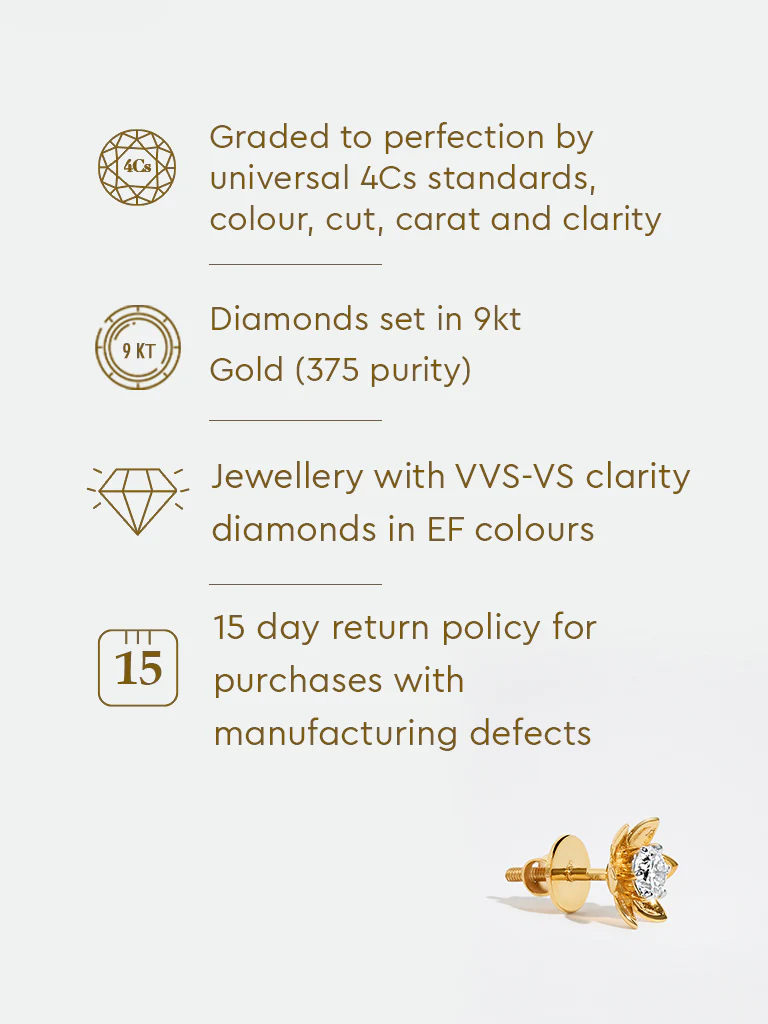 Floral Lab Diamond Stud Earrings - Image 6