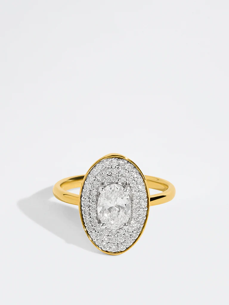 Oval Halo Lab Diamond Ring - Image 2