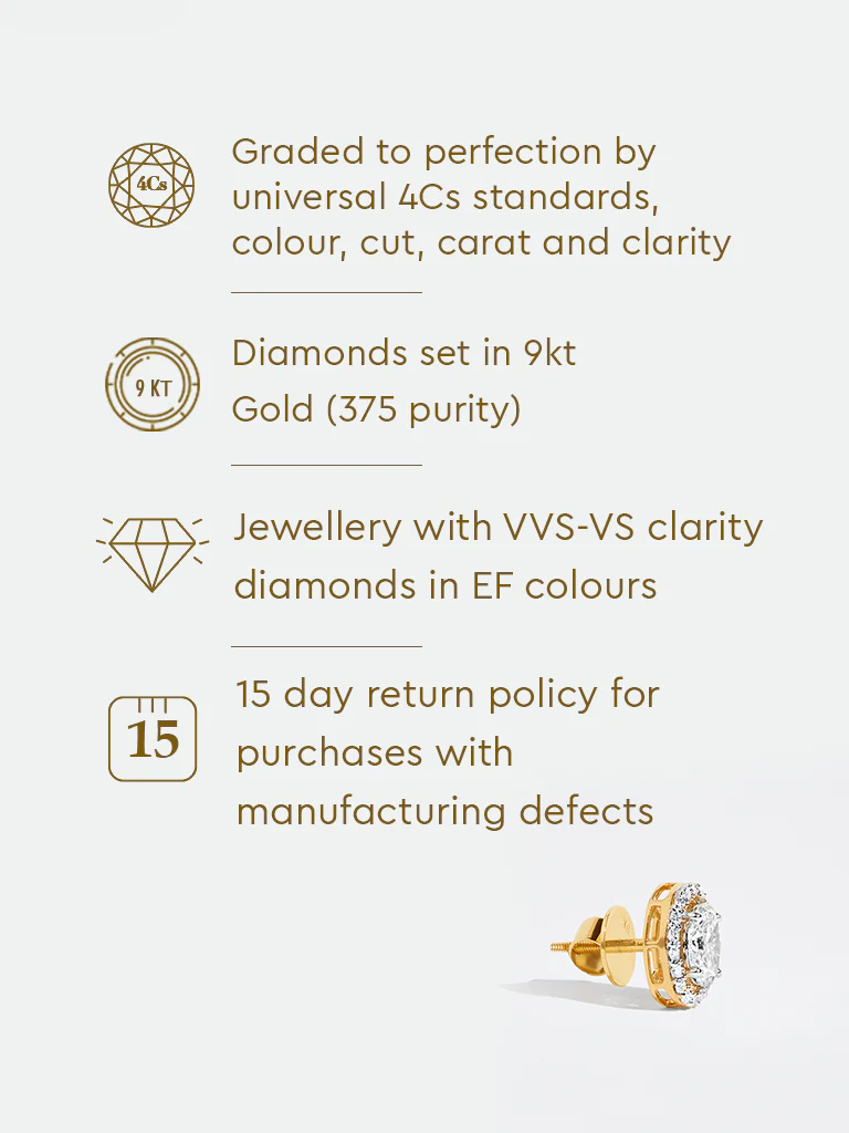 Oval Halo Lab Diamond Stud Earrings - Image 6