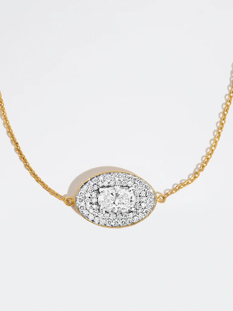 Oval Pave Solitaire Lab Diamond Bracelet - Image 3