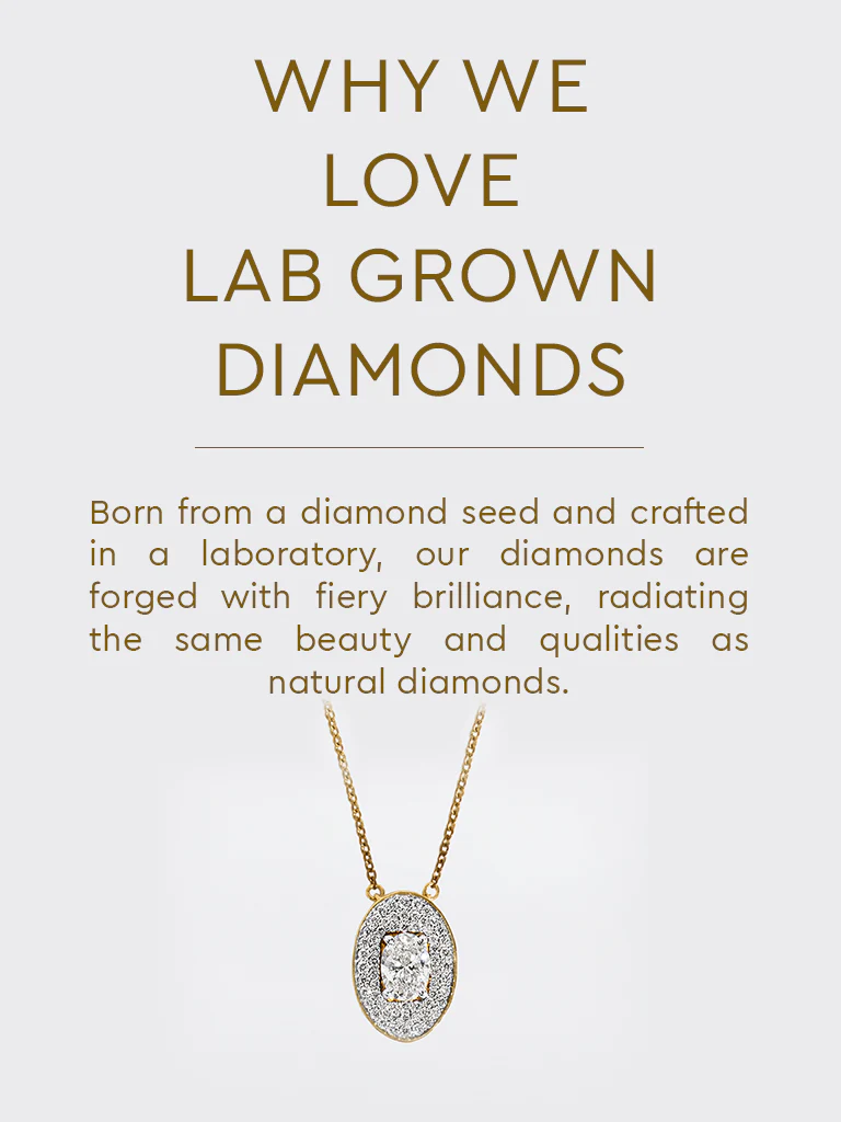 Oval Pave Solitaire Lab Diamond Necklace - Image 5