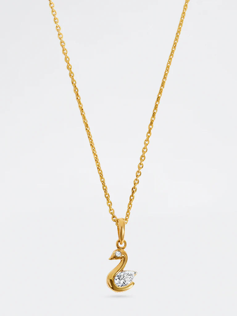 Swan Lab Diamond Pendant Necklace - Image 3