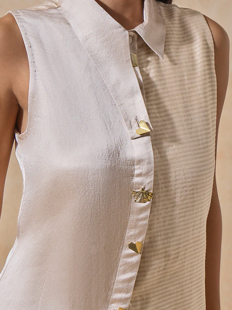 Asymmetrical Cream Top - Image 3