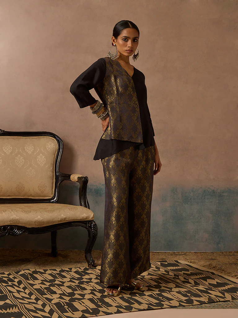 Brocade Black Co-ord Set - Image 2