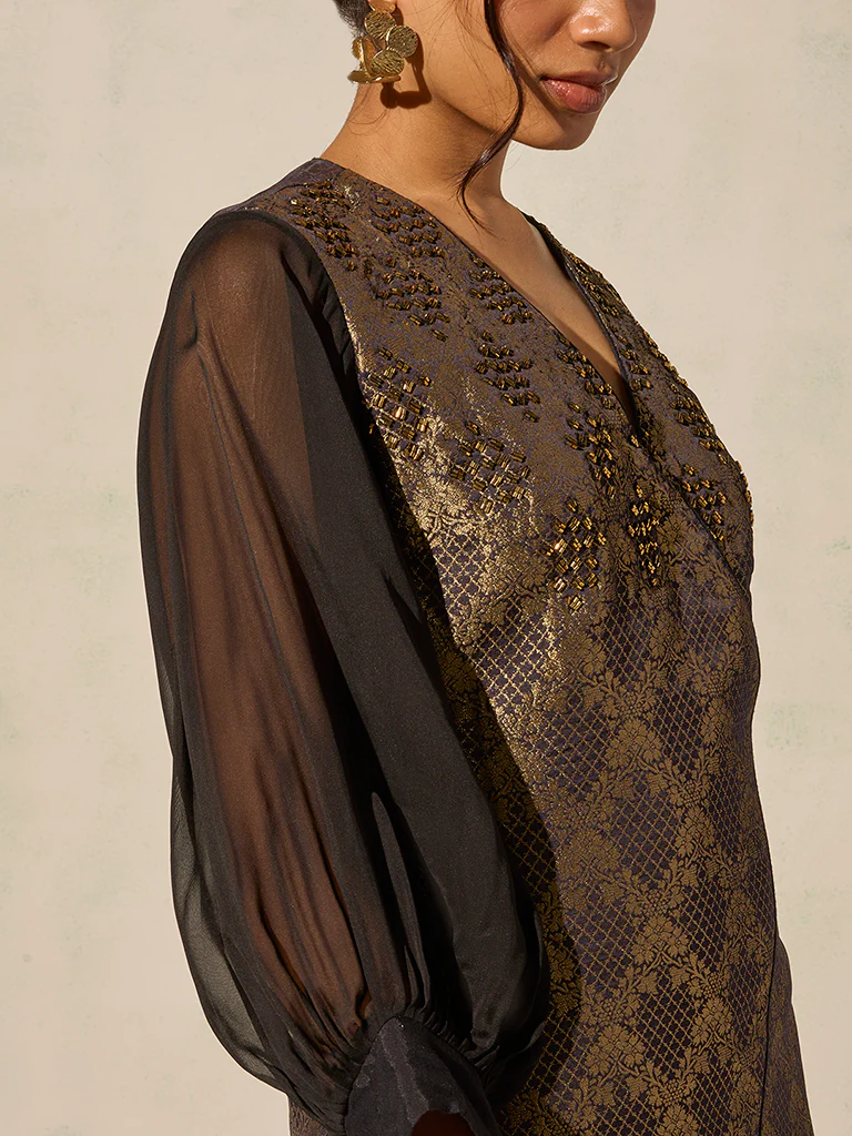 Brocade Kurta β Black - Image 3