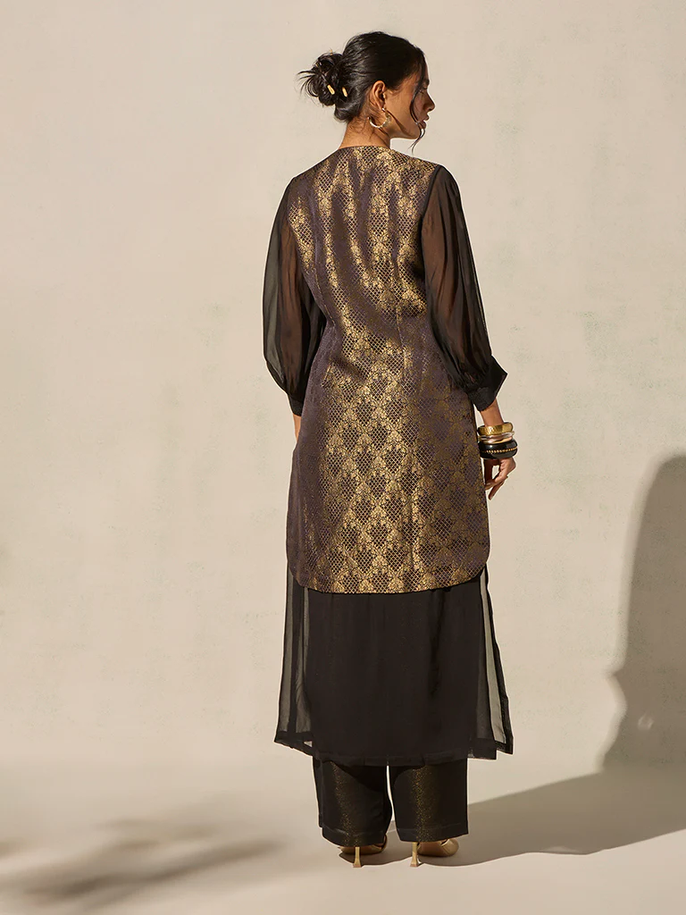 Brocade Kurta β Black - Image 4
