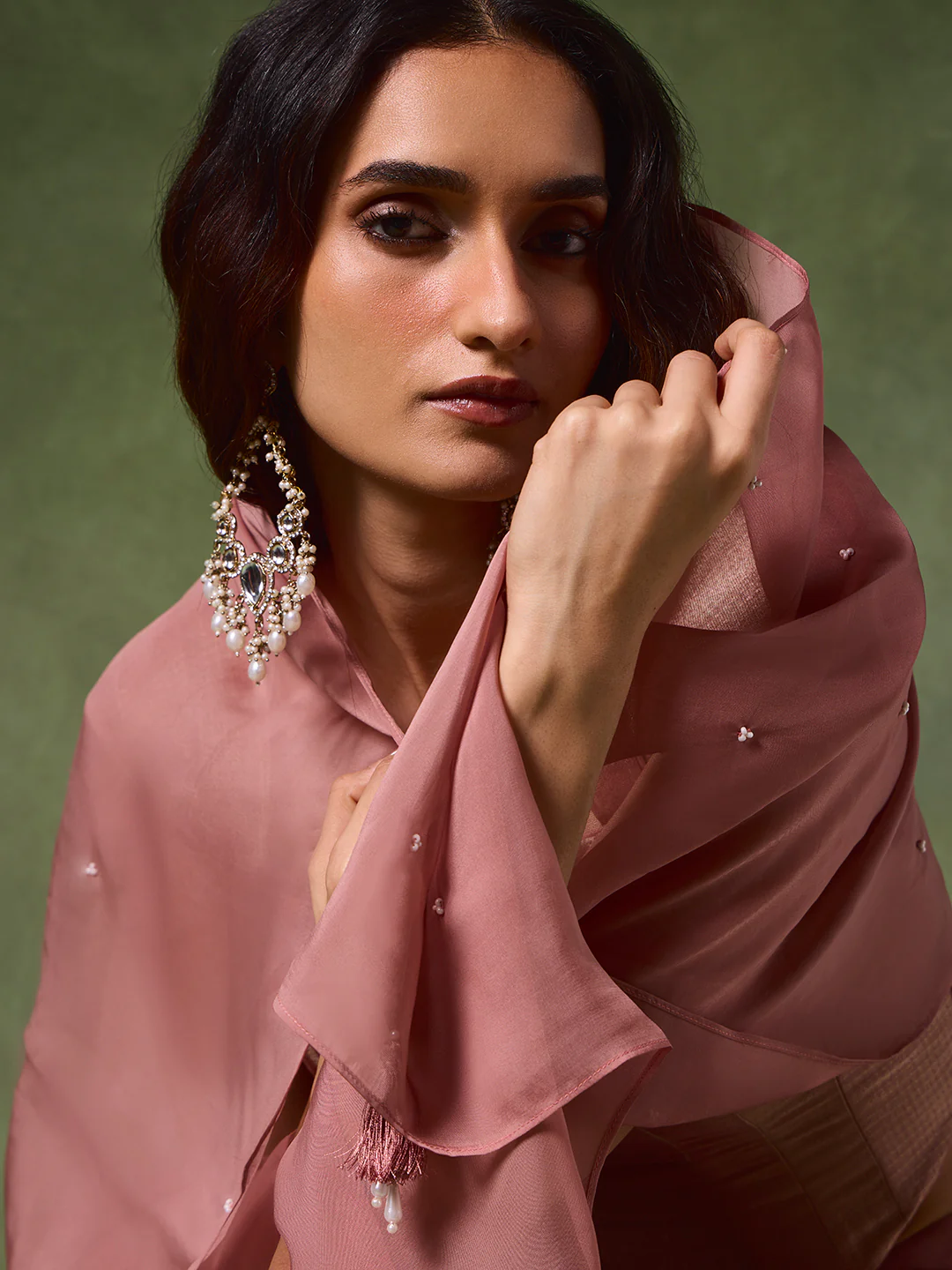 Embellished Dupatta β Pink