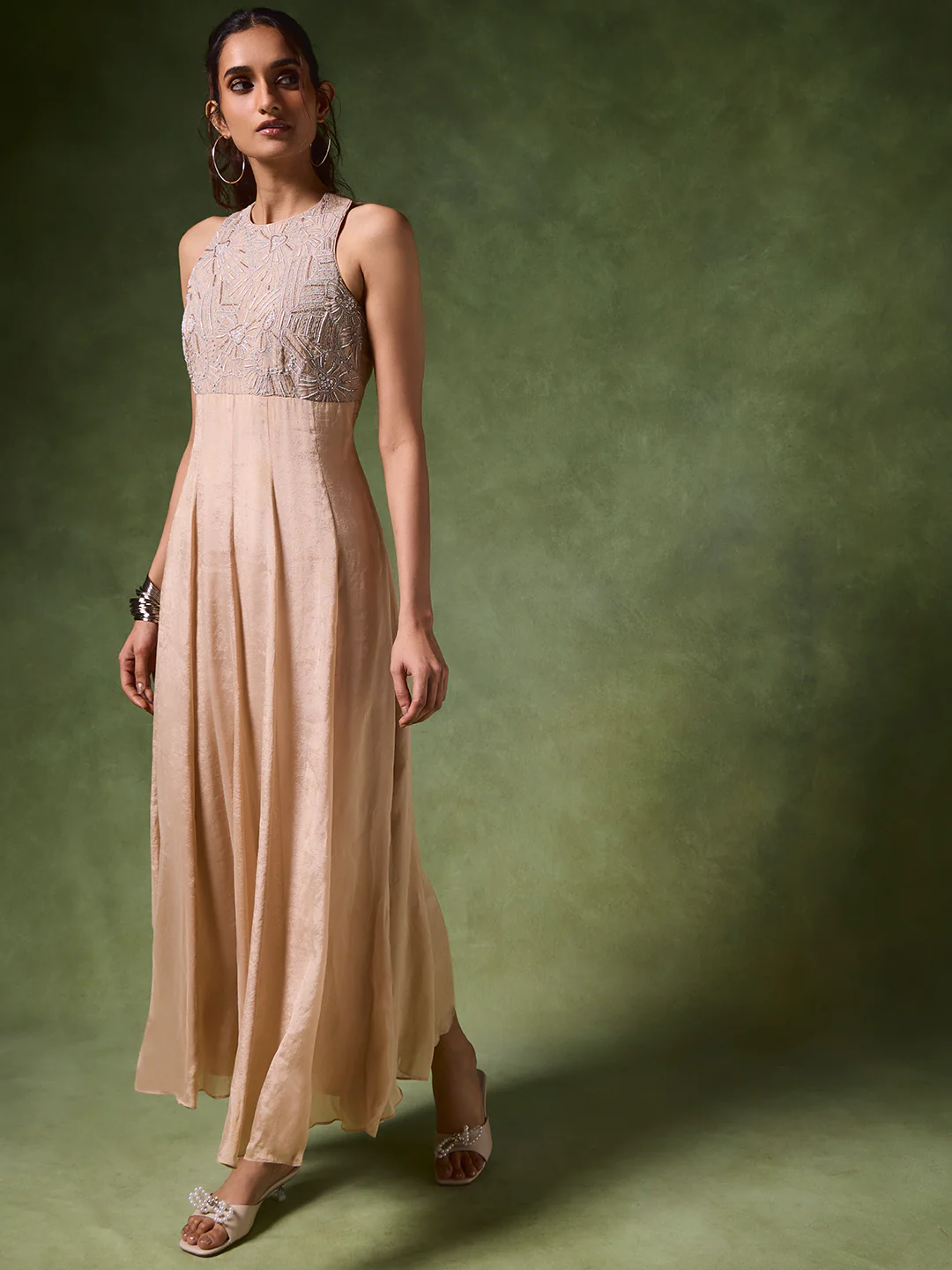 Embellished Maxi Dress β Beige