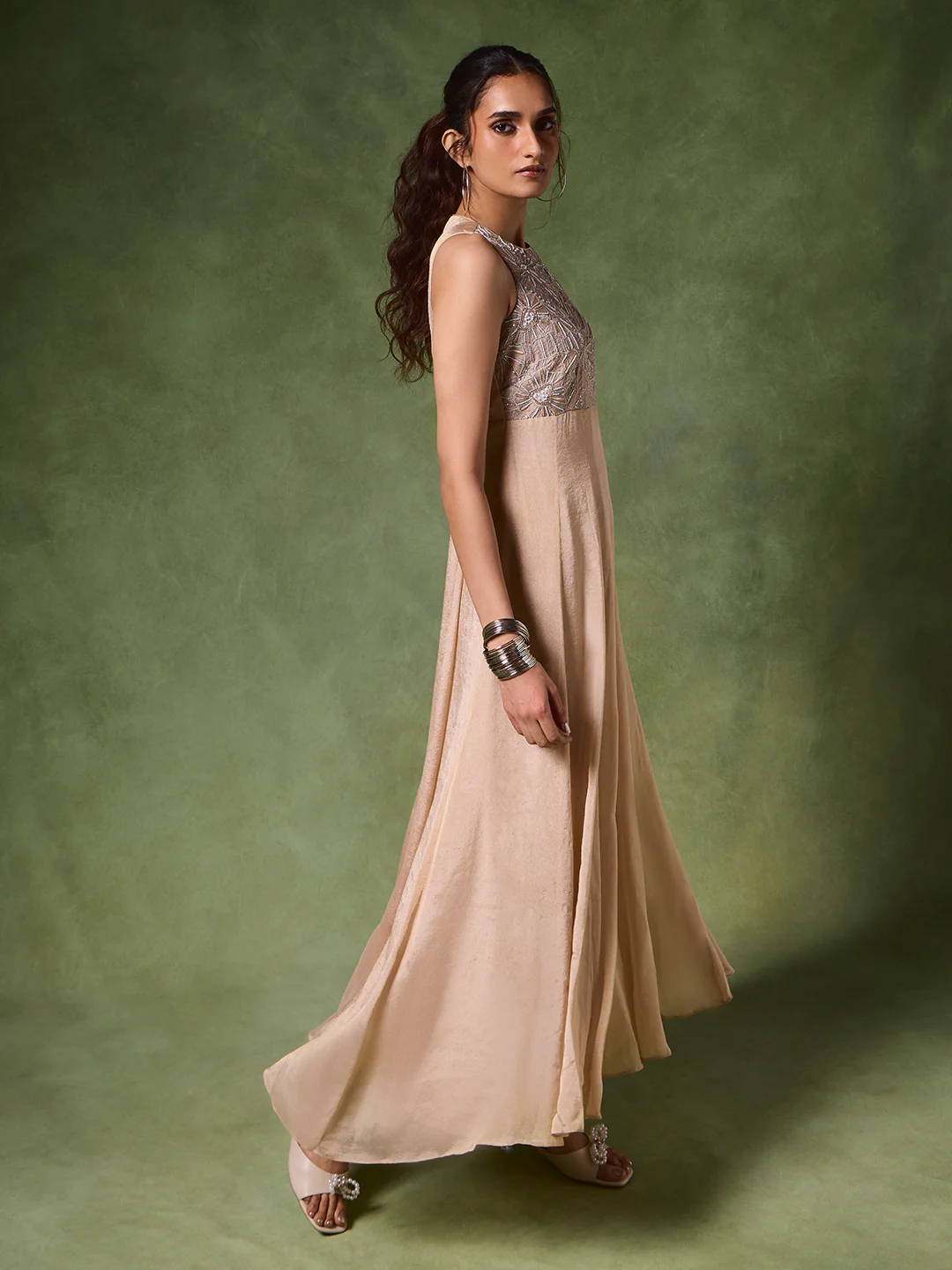 Embellished Maxi Dress β Beige - Image 2