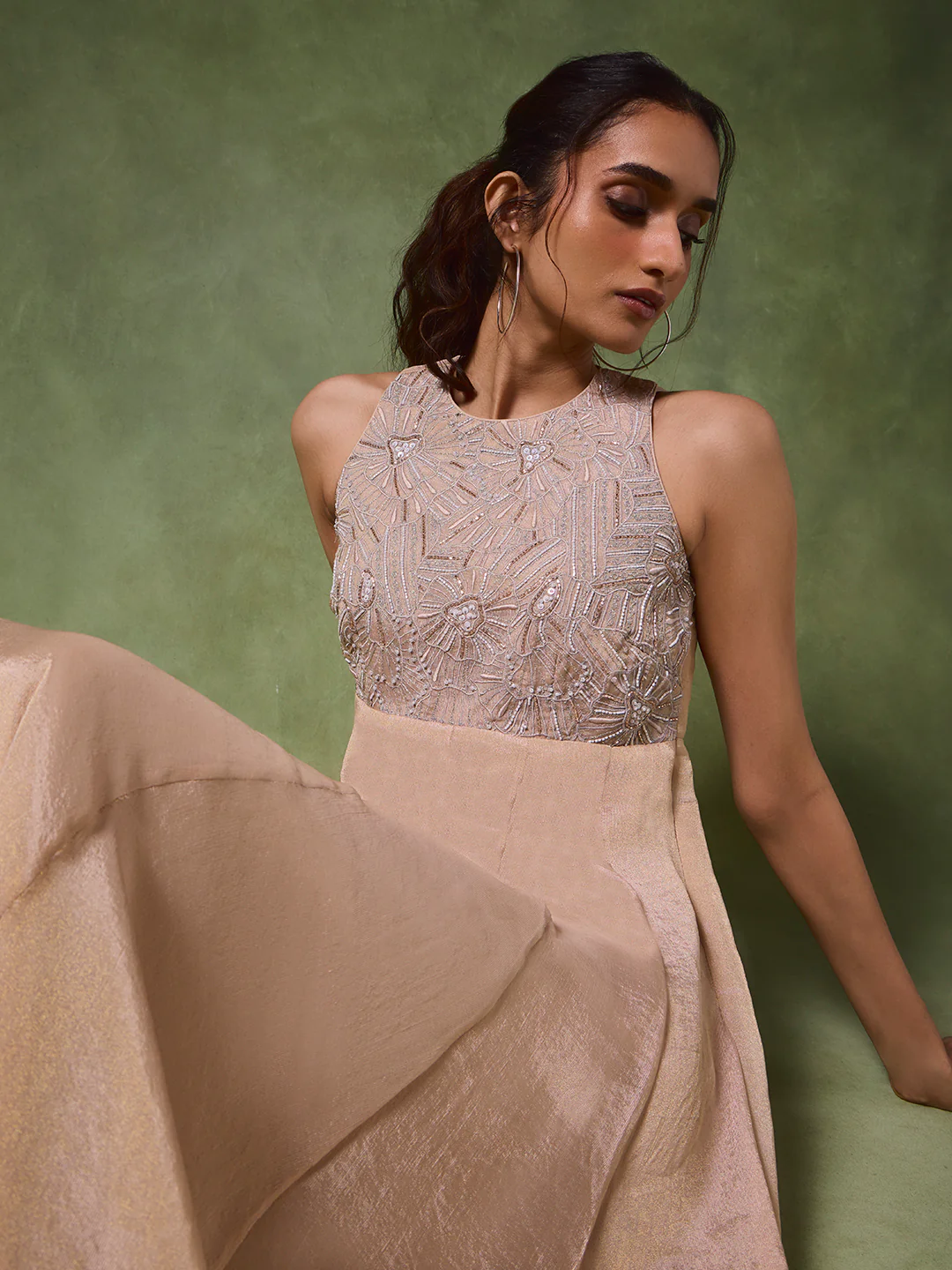 Embellished Maxi Dress β Beige - Image 3
