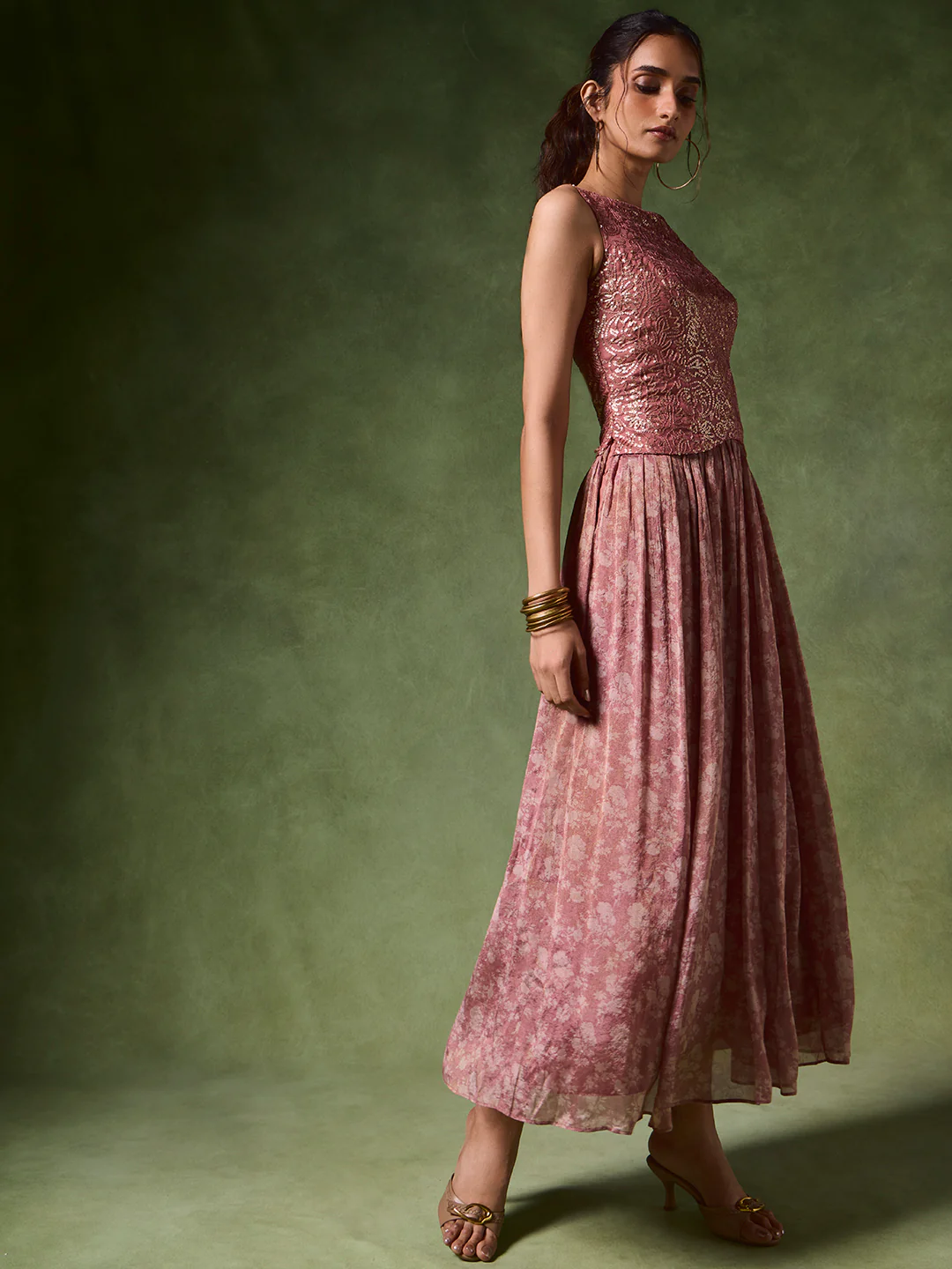 Embellished Midi Dress – Pink - Image 2