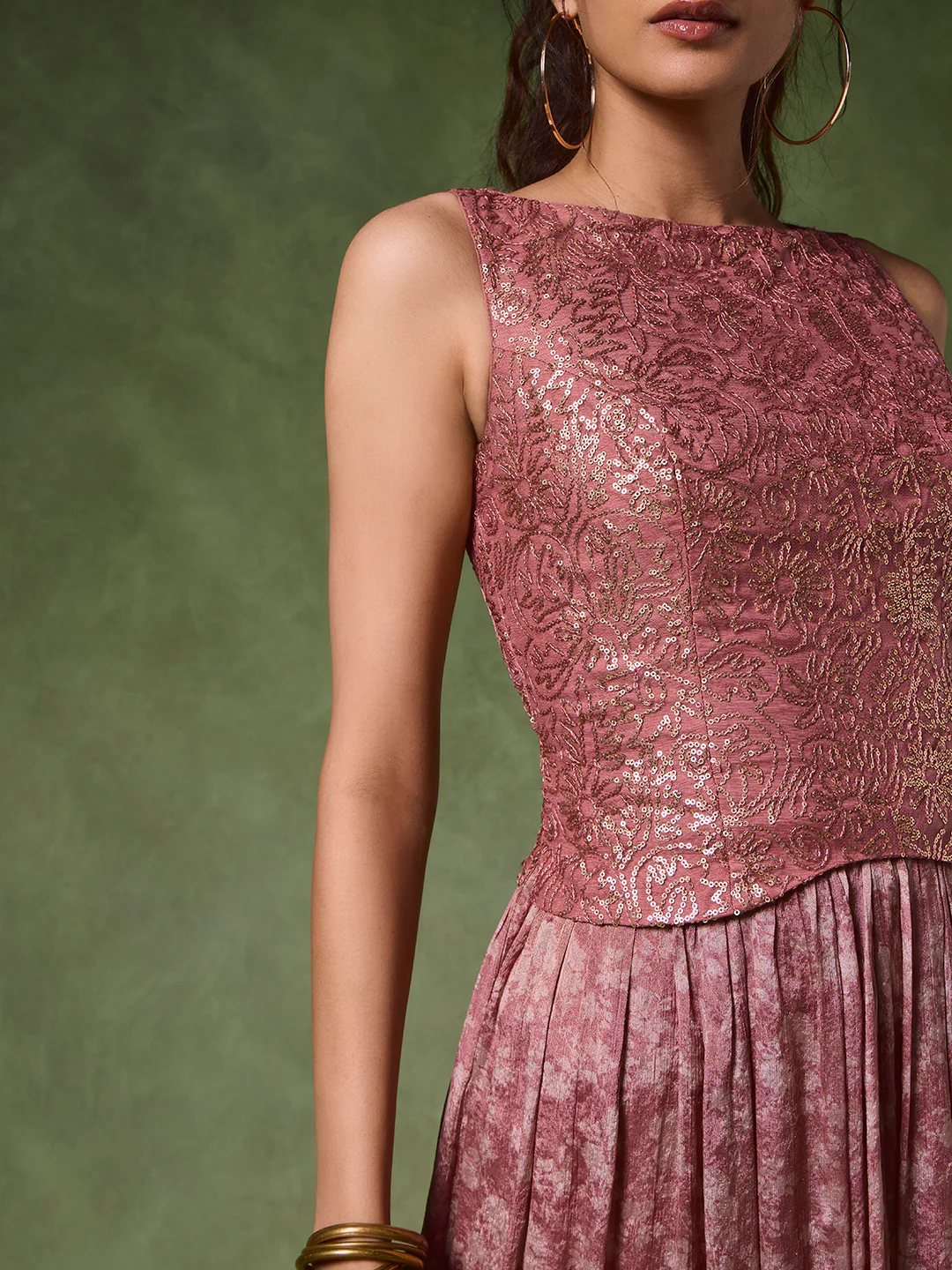 Embellished Midi Dress – Pink - Image 3