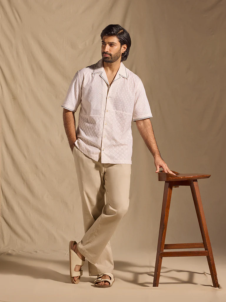 Embroidered Cotton Shirt - White