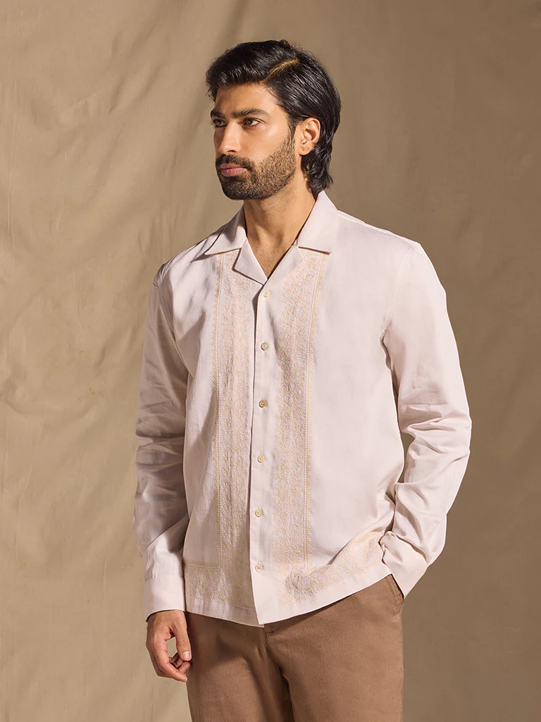 Embroidered Cotton Shirt - White - Image 2