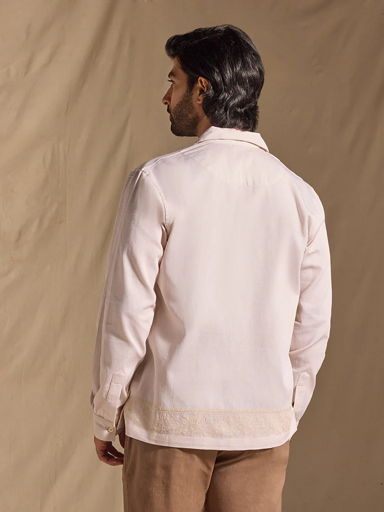 Embroidered Cotton Shirt - White - Image 4