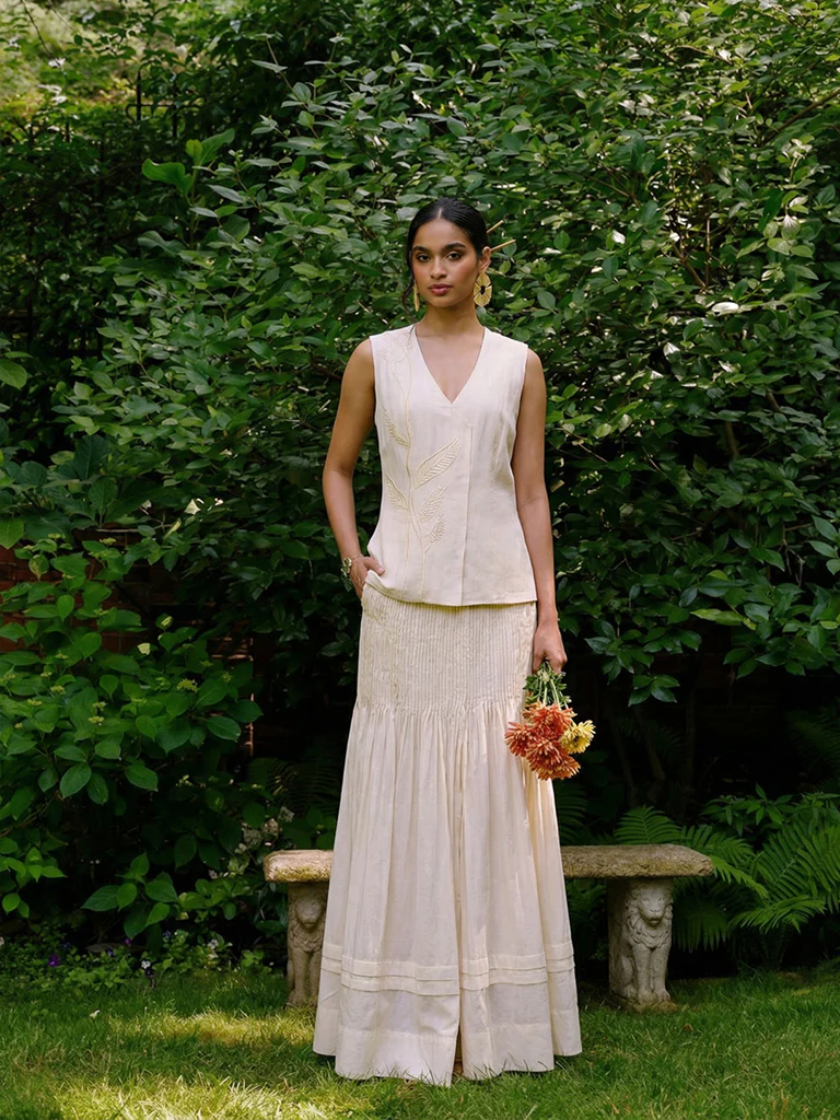 Embroidered Dress - Ivory - Image 2