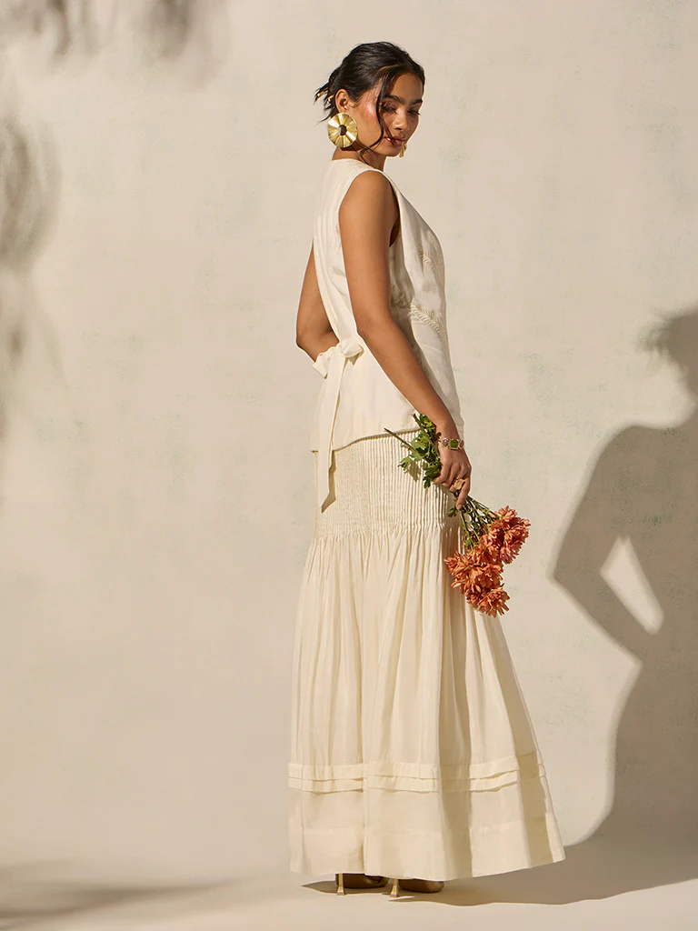 Embroidered Dress - Ivory - Image 5