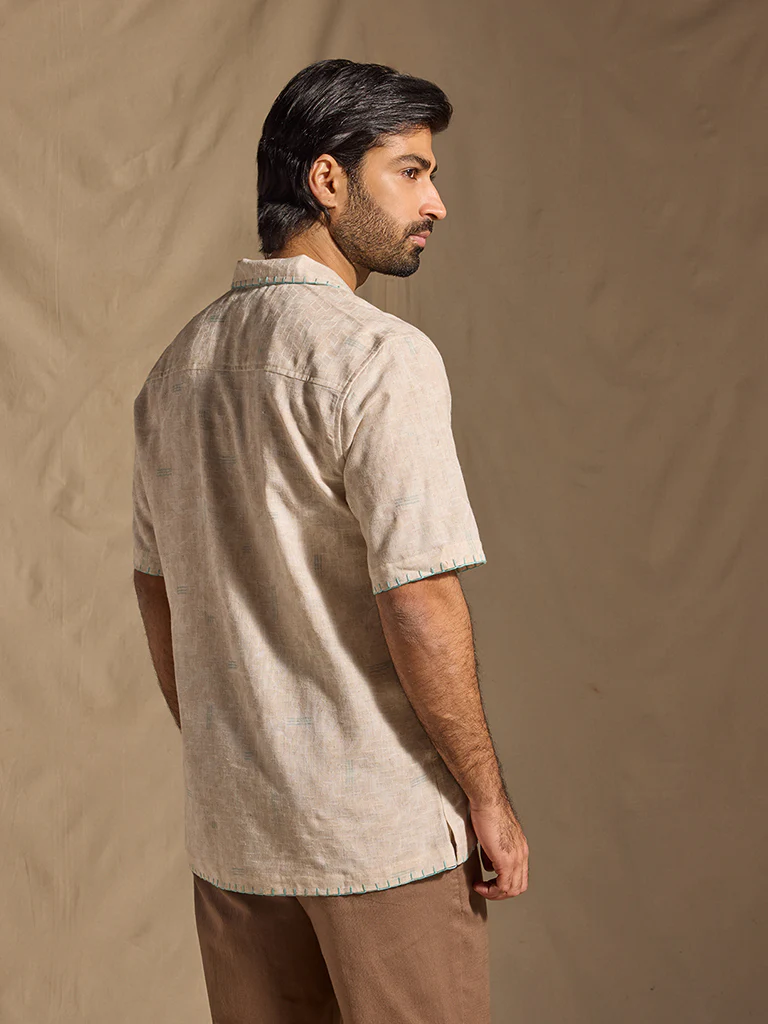 Embroidered Shirt - Beige - Image 4
