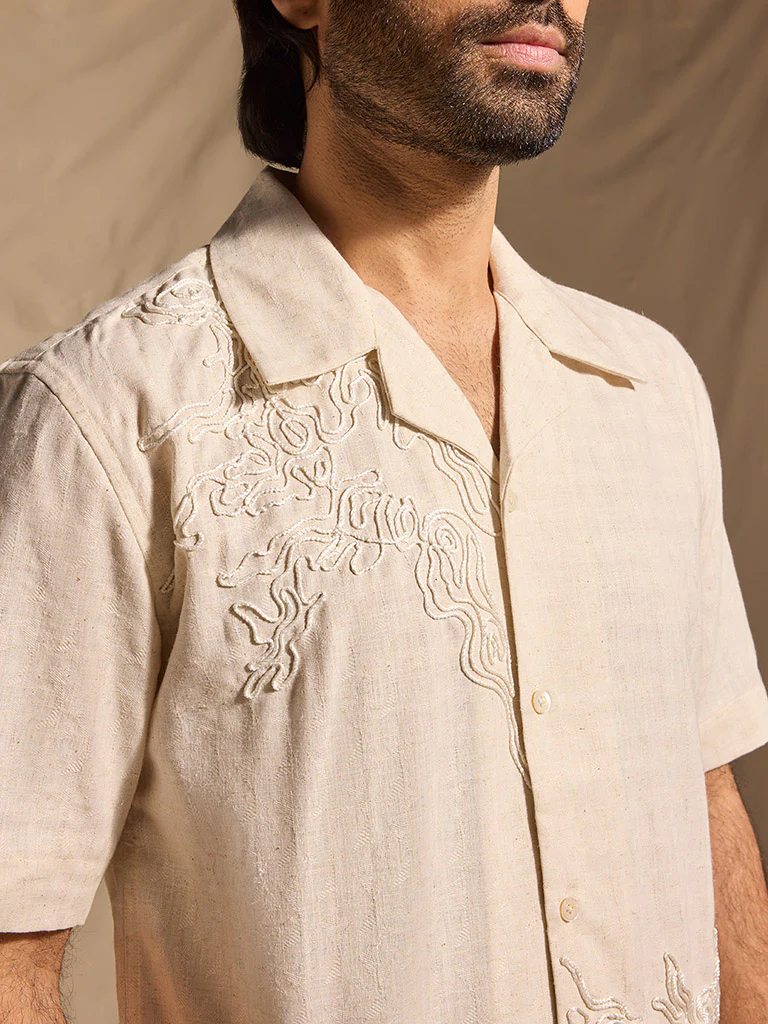 Embroidered Shirt - Off-White - Image 3