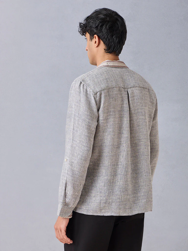 Knit-Textured Grey Shirt - Image 4