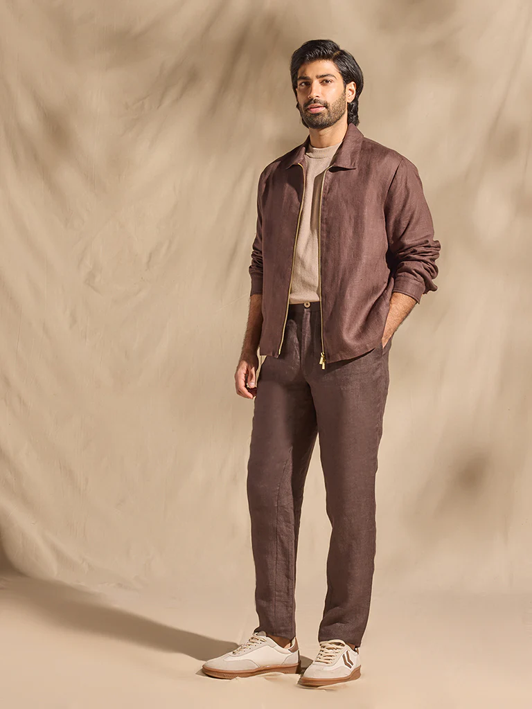 Linen Jacket - Brown - Image 2